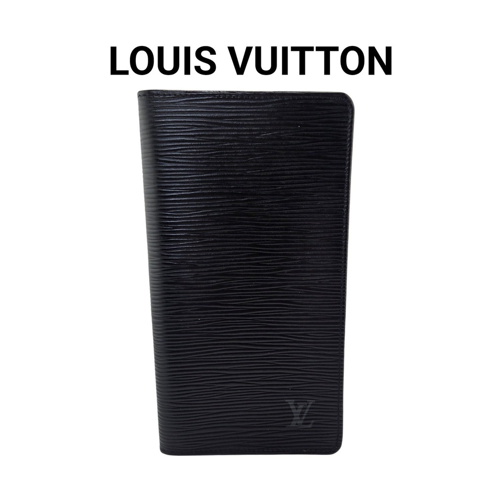 Louis Vuitton Noir Black Epi Leather Long Bifold Wallet SR0090 Made in France